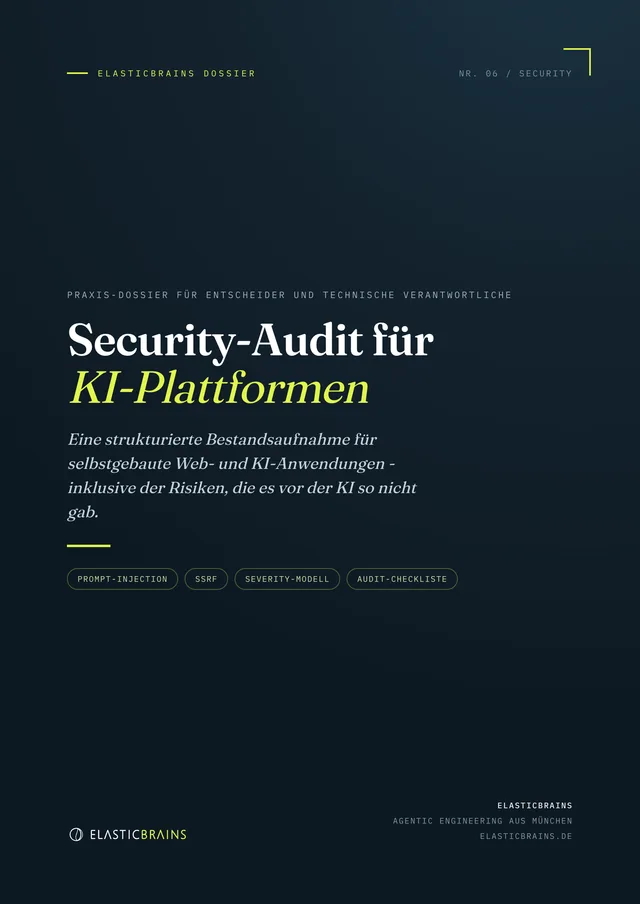Titelseite des Dossiers Security-Audit für KI-Plattformen