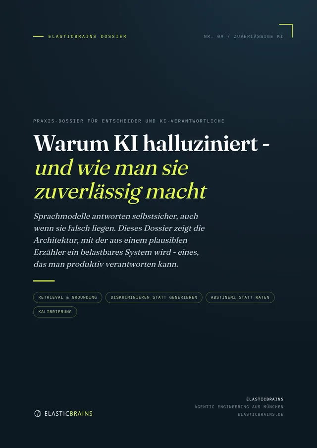 Titelseite des Dossiers Warum KI halluziniert - und wie man sie zuverlässig macht